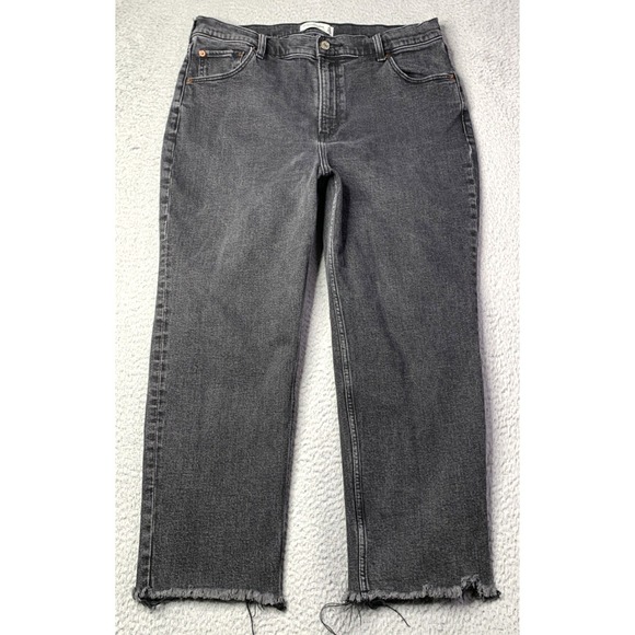 Abercrombie & Fitch Denim - Abercrombie & Fitch Jeans Womrens Size 16 Ankle Straight Ultra High Rise Raw Hem